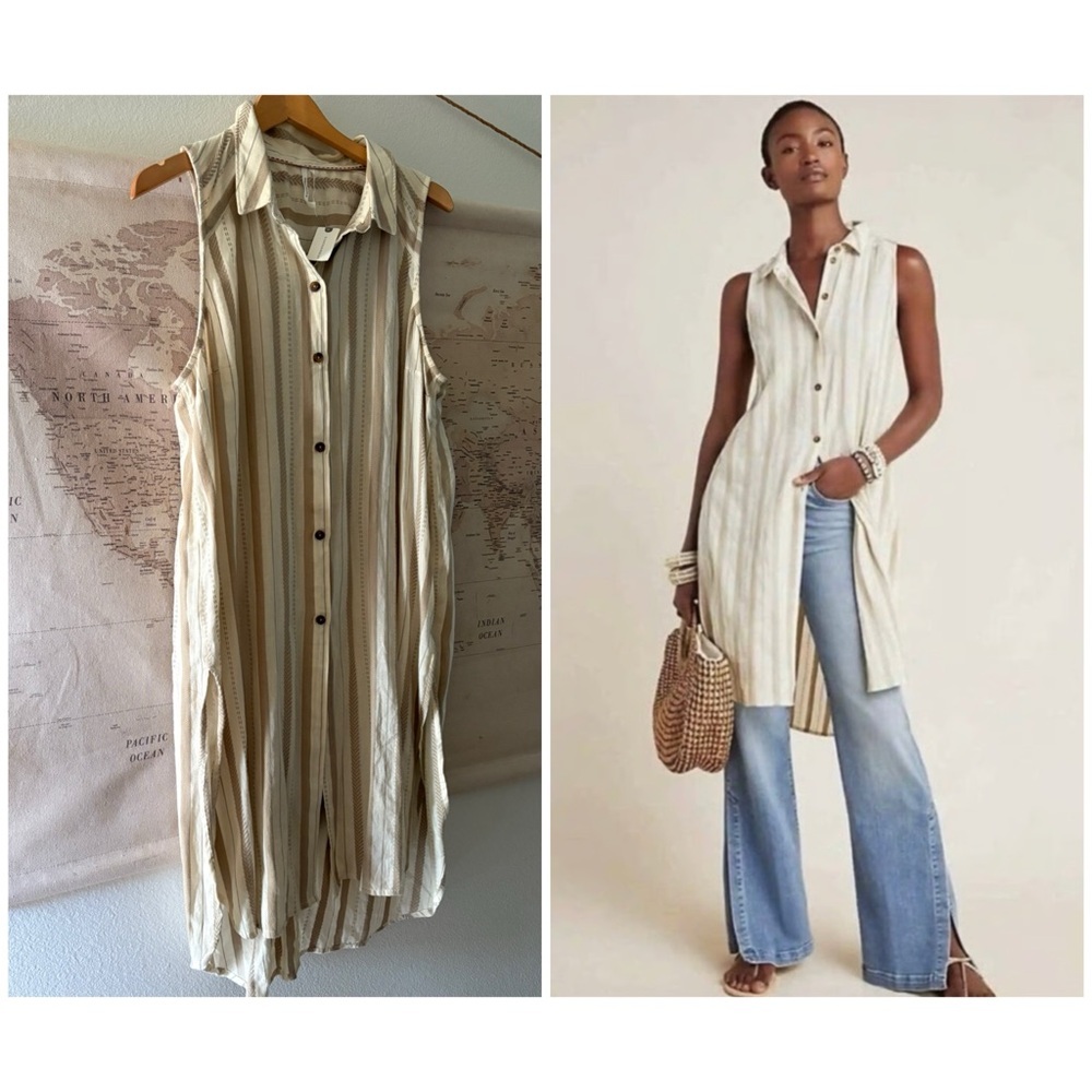 🆕Anthropologie Delphine Textured Tunic Dress Size XL NWT